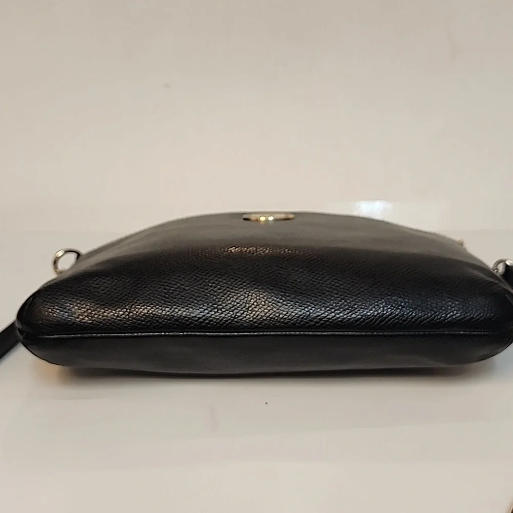 Coach Black Saffiano Leather with gold trim Shoulder Bag